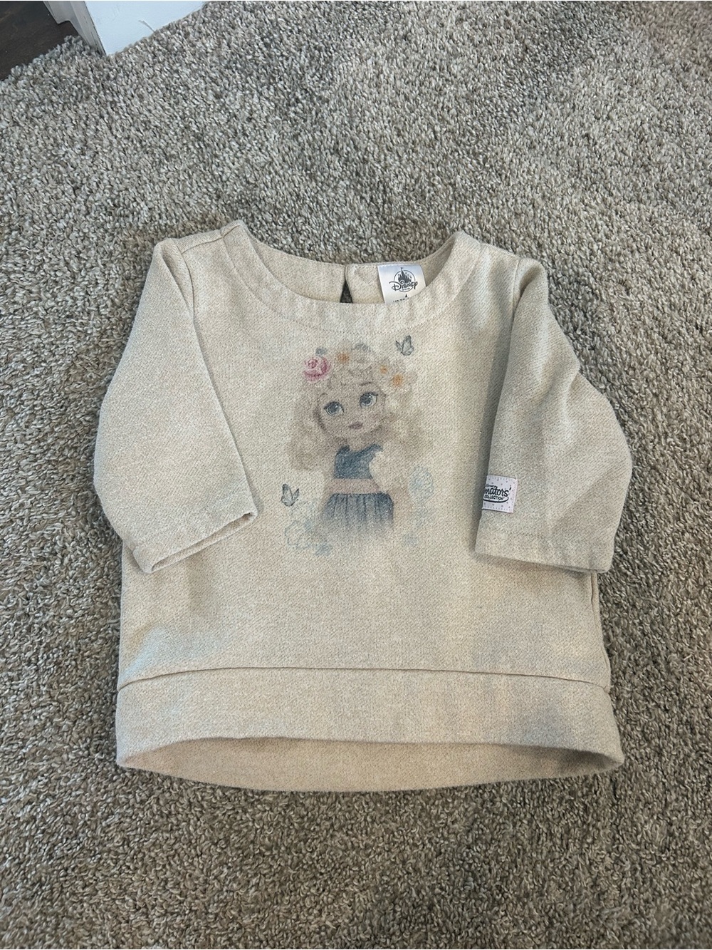 Kids Cream Long-Sleeve Graphic Top